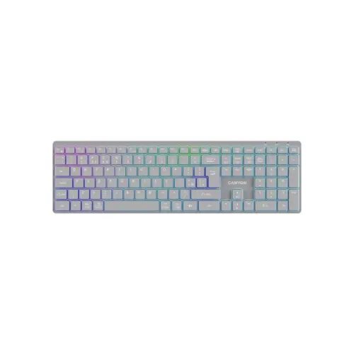 Клавіатура Canyon HKB-W11 Slim Dual Mode Wireless/Bluetooth RGB UA Grey (CNS-HBTK11G)