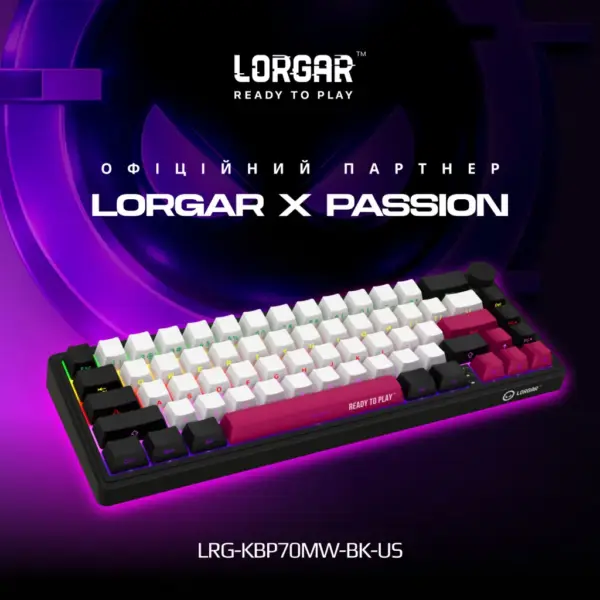 Клавіатура Lorgar KBP70MW Pro RGB Wireless/Bluetooth/USB UA Black/red (LRG-KBP70MW-BK-US)