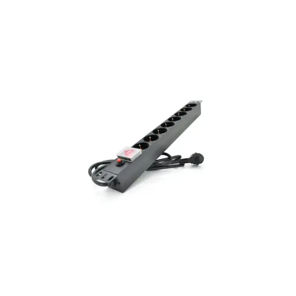 Силовий блок 19" 8 розеток, кабель 1.8м, вимикач, алюм. корпус PiPo (PP8PDUBTGR)