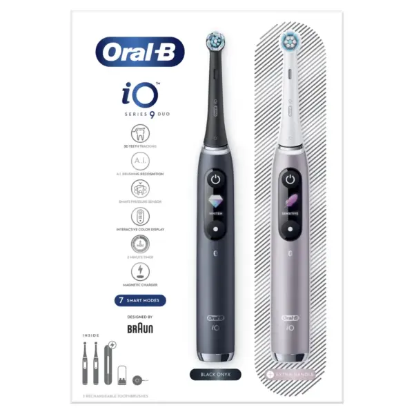 Електрична зубна щітка Oral-B Series 9 DUO iOM9d.2J2.2AD Рожева+Чорна (2) (4210201411574)