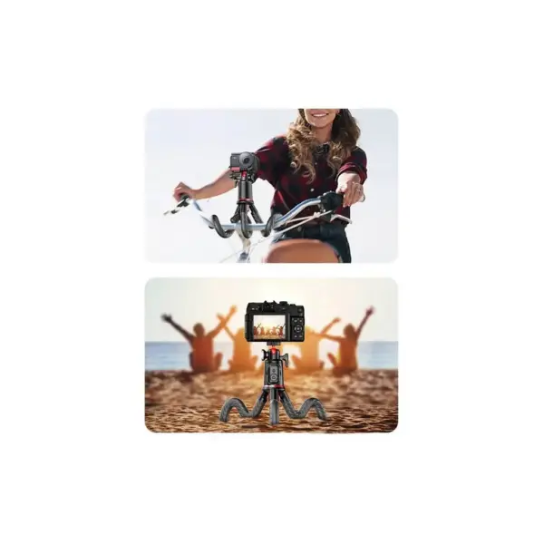 Штатив RTAKO C03 Octopus Extendable Tripod Selfie Stick (with Detachable Phone Holder) Black (6942063212416)