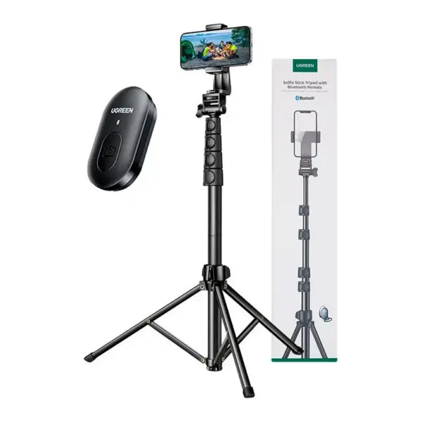 Штатив Ugreen LP680 Selfie Stick Tripod with Bluetooth Remote Black (15609)