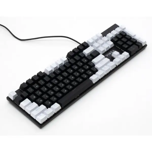 Клавіатура Vinga KBGM-095 LED Brown Switch USB White/Black (KBGM-095BR White/Black)