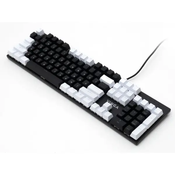 Клавіатура Vinga KBGM-095 LED Brown Switch USB White/Black (KBGM-095BR White/Black)