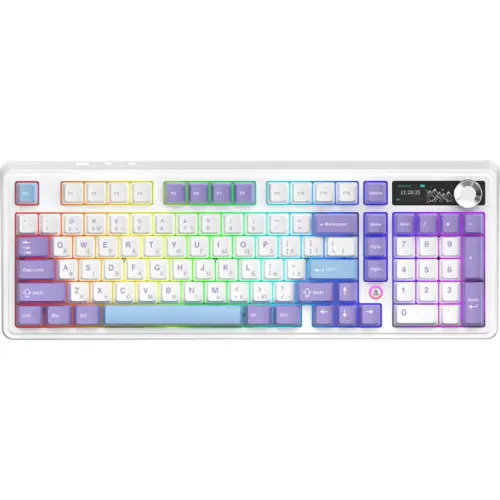 Клавіатура Ajazz AK980 V2 Gift Switch V2 Wireless/Bluetooth/USB UA White/Blue (AK980-V2-G-PWB) Клавіатура Ajazz AK980 V2 Gift Switch V2 Wireless/Bluetooth/USB UA White/Blue (AK980-V2-G-PWB)