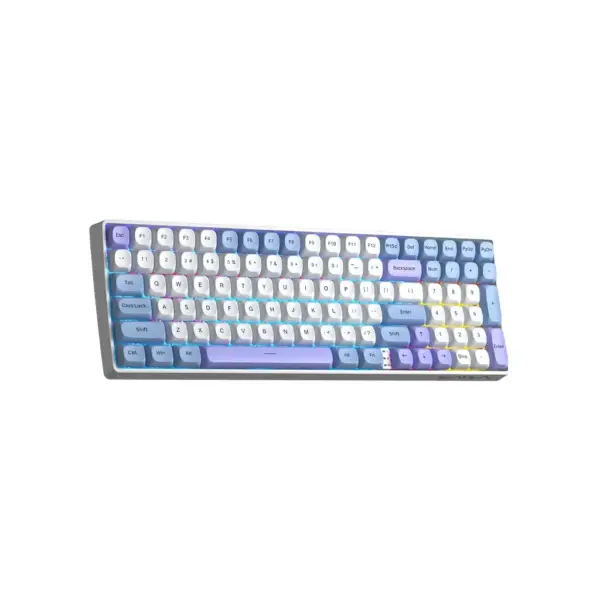 Клавіатура Aula S100pro RGB KRGD Red Switch Wireless/Bluetooth/Type-C UA White/Blue (6948391205762)