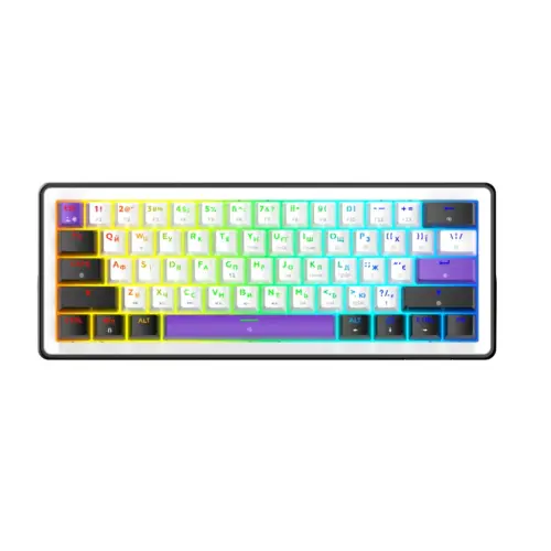 Клавіатура Hator Hellyberry HK60 Mechanical Linear RGB USB UA White/Violet (HK60)