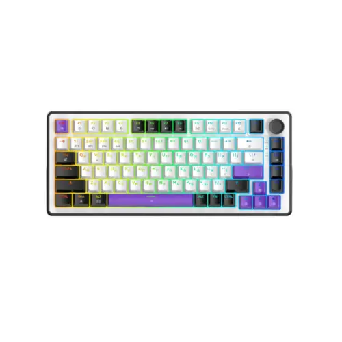 Клавіатура Hator Hellyberry HK75 Mechanical Linear RGB Wireless/Bluetooth/USB UA White/Violet (HK75_wireless) Клавіатура Hator Hellyberry HK75 Mechanical Linear RGB Wireless/Bluetooth/USB UA White/Violet (HK75_wireless)