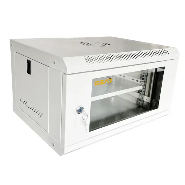 Шафа настінна GEAR 6U 19" 530x400x300 мм, + полиця, grey (GWMSN-6U-530-400G)