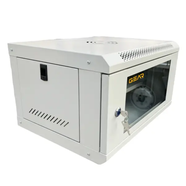 Шафа настінна GEAR 6U 19" 530x400x300 мм, + полиця, grey (GWMSN-6U-530-400G)
