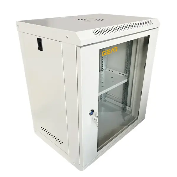 Шафа настінна GEAR 12U 19" 600x450x650 мм, + полка 19", grey (GWMSN-12U-600-450G)