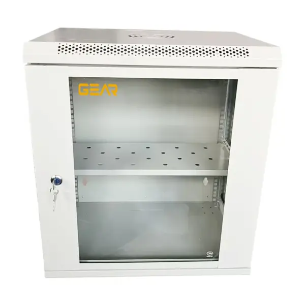 Шафа настінна Gear4 15U 19" 600x600x750 мм, PREMIUM, + полка 19", grey (GWMSN-15U-600-600G)