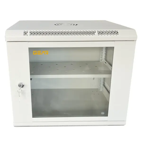 Шафа настінна GEAR 9U 19" 600x450x500 мм, + полка 19", grey (GWMSN-9U-600-450G)