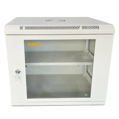 Шафа настінна GEAR 9U 19" 530x400x450 мм, + полка 19", grey (GWMSN-9U-530-400G)