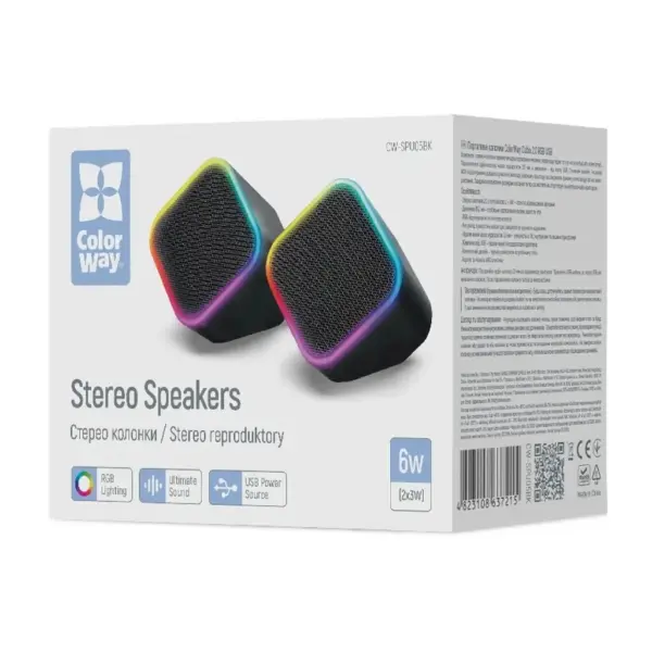 Акустична система ColorWay Cubix 2.0 RGB USB Black (CW-SPU05BK) Акустична система ColorWay Cubix 2.0 RGB USB Black (CW-SPU05BK)