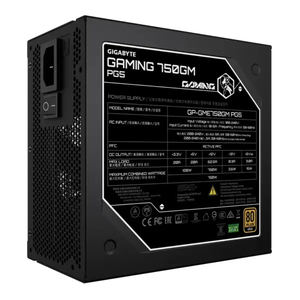 Блок живлення GIGABYTE 750W 750GM PG5 (GP-GME750GM PG5)
