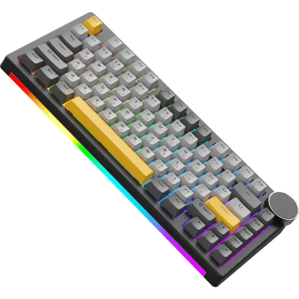 Клавіатура Ajazz AK820 V2 Coconut Flake Switch Wireless/Bluetooth/USB UA Black/Gray/Yellow (AK820-V2-CF-BGY)