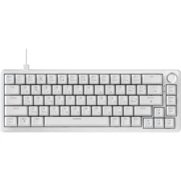 Клавіатура Ajazz AK690 Peach Mist Switch USB UA White (AK690-PM-W)