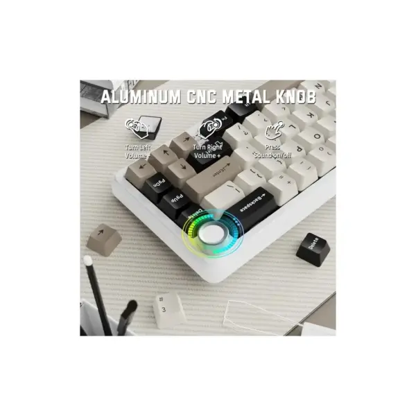 Клавіатура Attack Shark X66 RGB Wireless/Bluetooth/USB UA White Cheese (X66CW_AS)