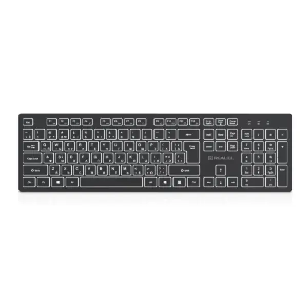 Клавіатура REAL-EL RK-725W Wireless/Bluetooth Black (EL123100061)