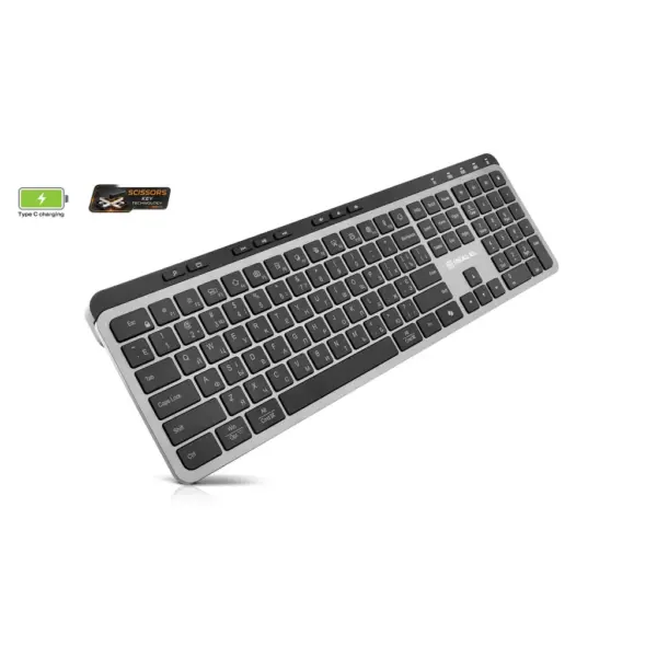 Клавіатура REAL-EL RK-737W Wireless/Bluetooth Black/Grey (EL123100060)