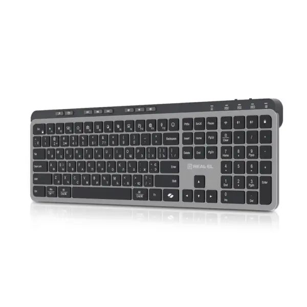 Клавіатура REAL-EL RK-737W Wireless/Bluetooth Black/Grey (EL123100060)