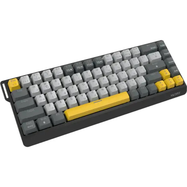Клавіатура Ajazz x NacodeX NK68 V2 Red Switch LED USB UA Black/Grey/Yellow (NK68-V2-R-BGY)