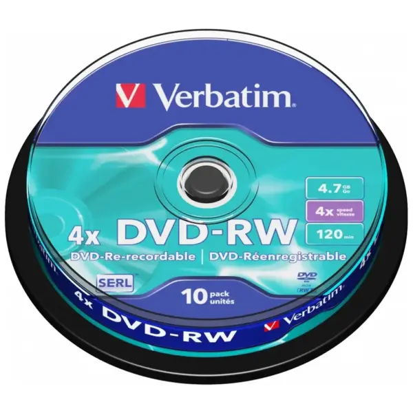 Диск DVD Verbatim 4.7Gb 4x Cake box 10шт (43552)