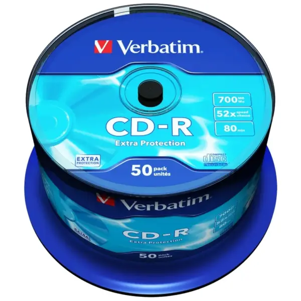 Диск CD Verbatim CD-R 700Mb 52x Cake box 50 Extra (43351)
