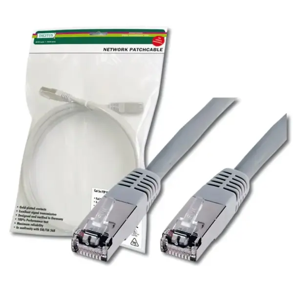 Патч-корд 5m, cat.5e, SF-UTP, AWG 26/7, gray Digitus (DK-1531-050)