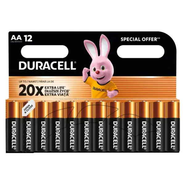 Батарейка Duracell AA лужні 12 шт. в упаковці (5000394006546 / 81551275)