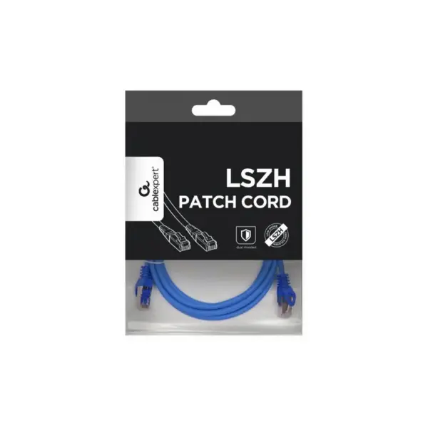 Патч-корд 0.5м S/FTP Cat 6A CU LSZH blue Cablexpert (PP6A-LSZHCU-B-0.5M)