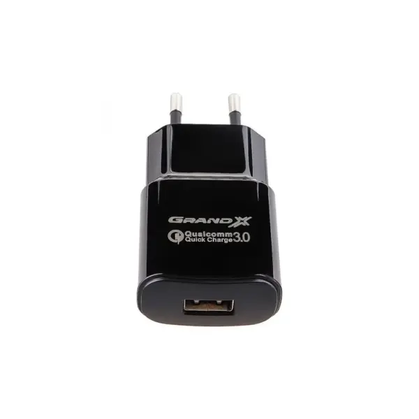 Зарядний пристрій Grand-X CH-550BM QC3.0 22.5W + cable USB to Micro 5P 1.0m black (CH-550BM)