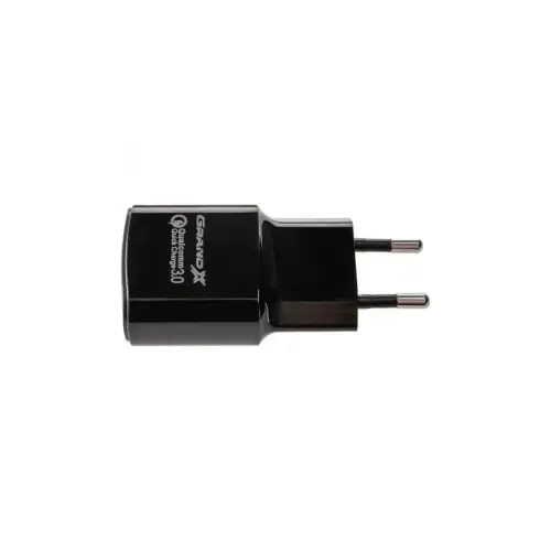 Зарядний пристрій Grand-X CH-550BM QC3.0 22.5W + cable USB to Micro 5P 1.0m black (CH-550BM)
