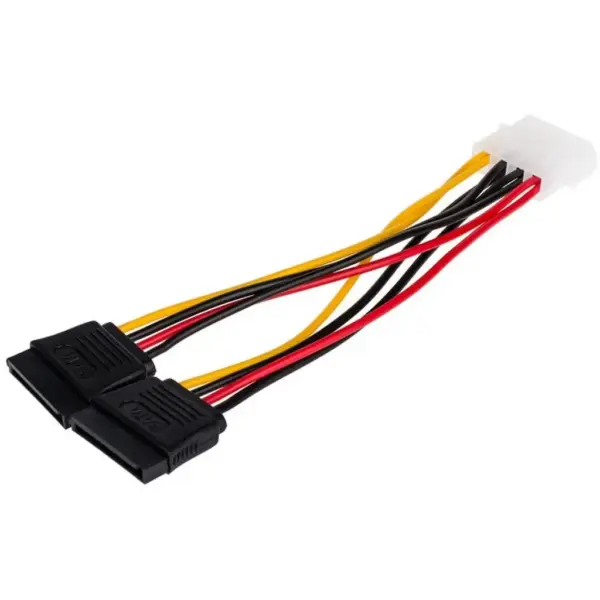 Кабель живлення Molex to 2xSATA 0.2m Atcom (16148)