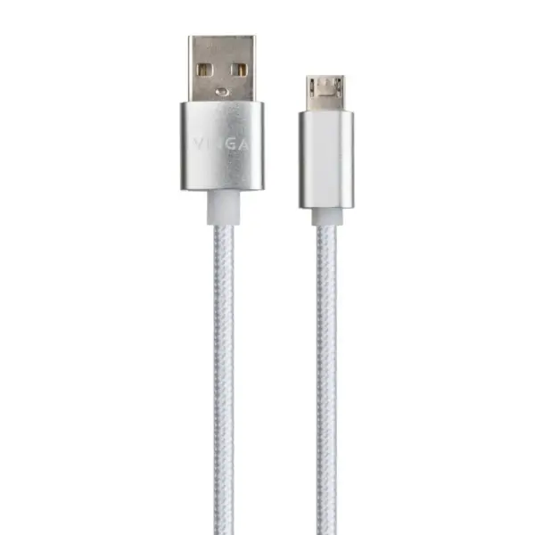 Дата кабель USB 2.0 AM to Micro 5P 1m LED silver Vinga (VCPDCMLED1S) Дата кабель USB 2.0 AM to Micro 5P 1m LED silver Vinga (VCPDCMLED1S)