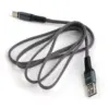 Дата кабель USB 2.0 AM to USB-C 1.0m flat nylon gray Vinga (VCPDCTCFNB1GR)