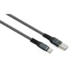 Дата кабель USB 2.0 AM to USB-C 1.0m flat nylon gray Vinga (VCPDCTCFNB1GR)