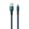 Дата кабель USB 2.0 AM to Micro 5P 1m flat nylon blue Vinga (VCPDCMFNB1B)