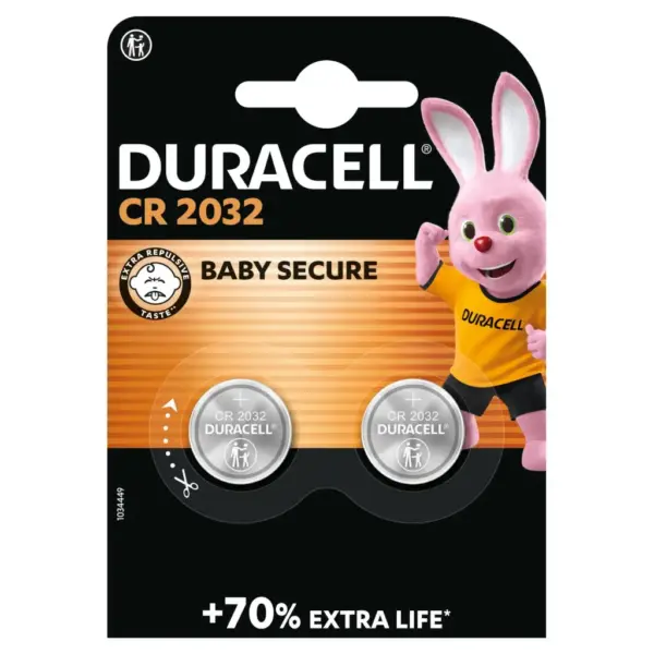 Батарейка Duracell CR 2032 спеціальна літієва типу таблетка 2032 3V, 2 шт. в упаковці (5007659)