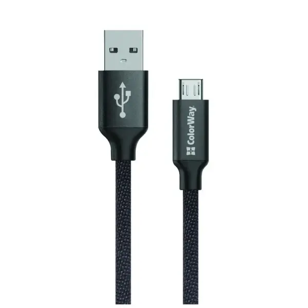 Дата кабель USB 2.0 AM to Micro 5P 1.0m black ColorWay (CW-CBUM002-BK) Дата кабель USB 2.0 AM to Micro 5P 1.0m black ColorWay (CW-CBUM002-BK)