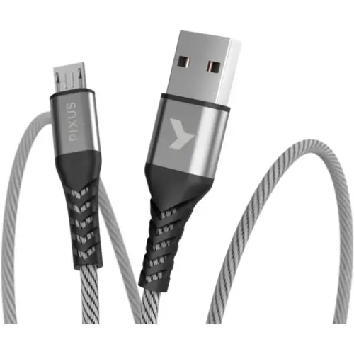 Дата кабель USB 2.0 AM to Micro 5P 1.0m Flex Gray Pixus (4897058531145) Дата кабель USB 2.0 AM to Micro 5P 1.0m Flex Gray Pixus (4897058531145)