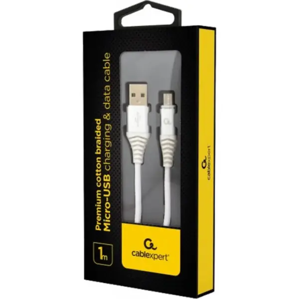 Дата кабель USB 2.0 AM to Micro 5P 1.0m Cablexpert (CC-USB2B-AMmBM-1M-BW2)