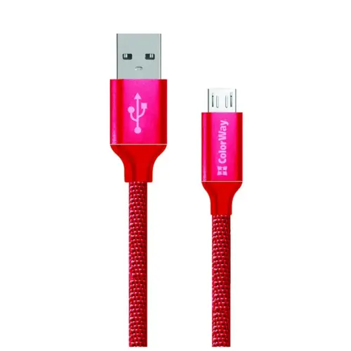 Дата кабель USB 2.0 AM to Micro 5P 1.0m 2.1А red ColorWay (CW-CBUM002-RD)