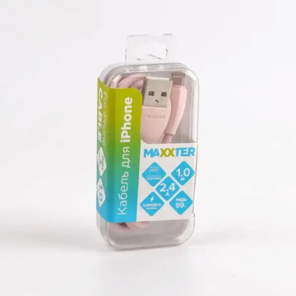 Дата кабель USB 2.0 AM to Lightning 1.0m Maxxter (UB-L-USB-01GP) Дата кабель USB 2.0 AM to Lightning 1.0m Maxxter (UB-L-USB-01GP)