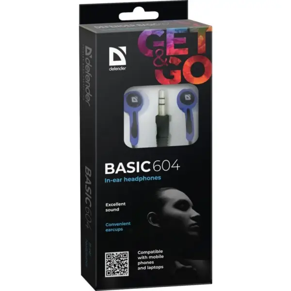Навушники Defender Basic 604 Black-Blue (63608) Навушники Defender Basic 604 Black-Blue (63608)