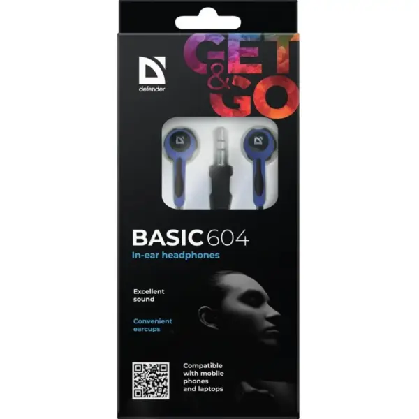 Навушники Defender Basic 604 Black-Blue (63608) Навушники Defender Basic 604 Black-Blue (63608)