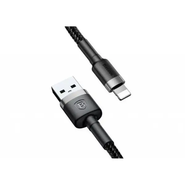 Дата кабель USB 2.0 AM to Lightning 2.0m Cafule 1.5A gray+black Baseus (CALKLF-CG1)