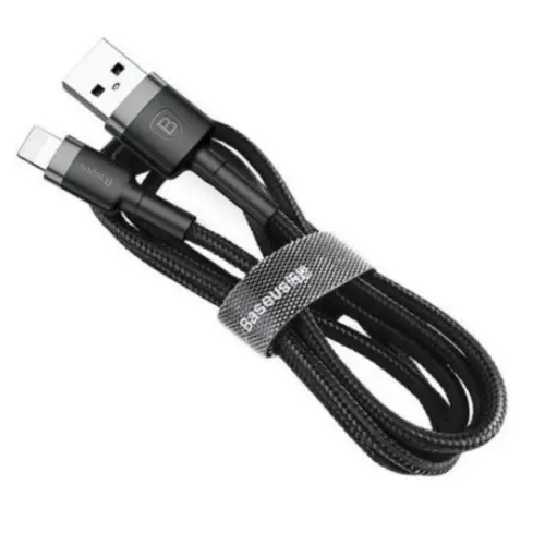 Дата кабель USB 2.0 AM to Lightning 2.0m Cafule 1.5A gray+black Baseus (CALKLF-CG1) Дата кабель USB 2.0 AM to Lightning 2.0m Cafule 1.5A gray+black Baseus (CALKLF-CG1)