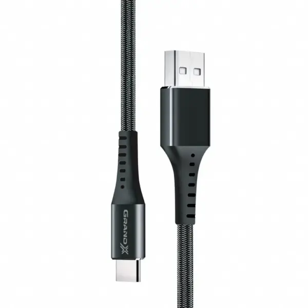 Дата кабель USB 2.0 AM to USB-C 1.2m Black Grand-X (FC-12B)